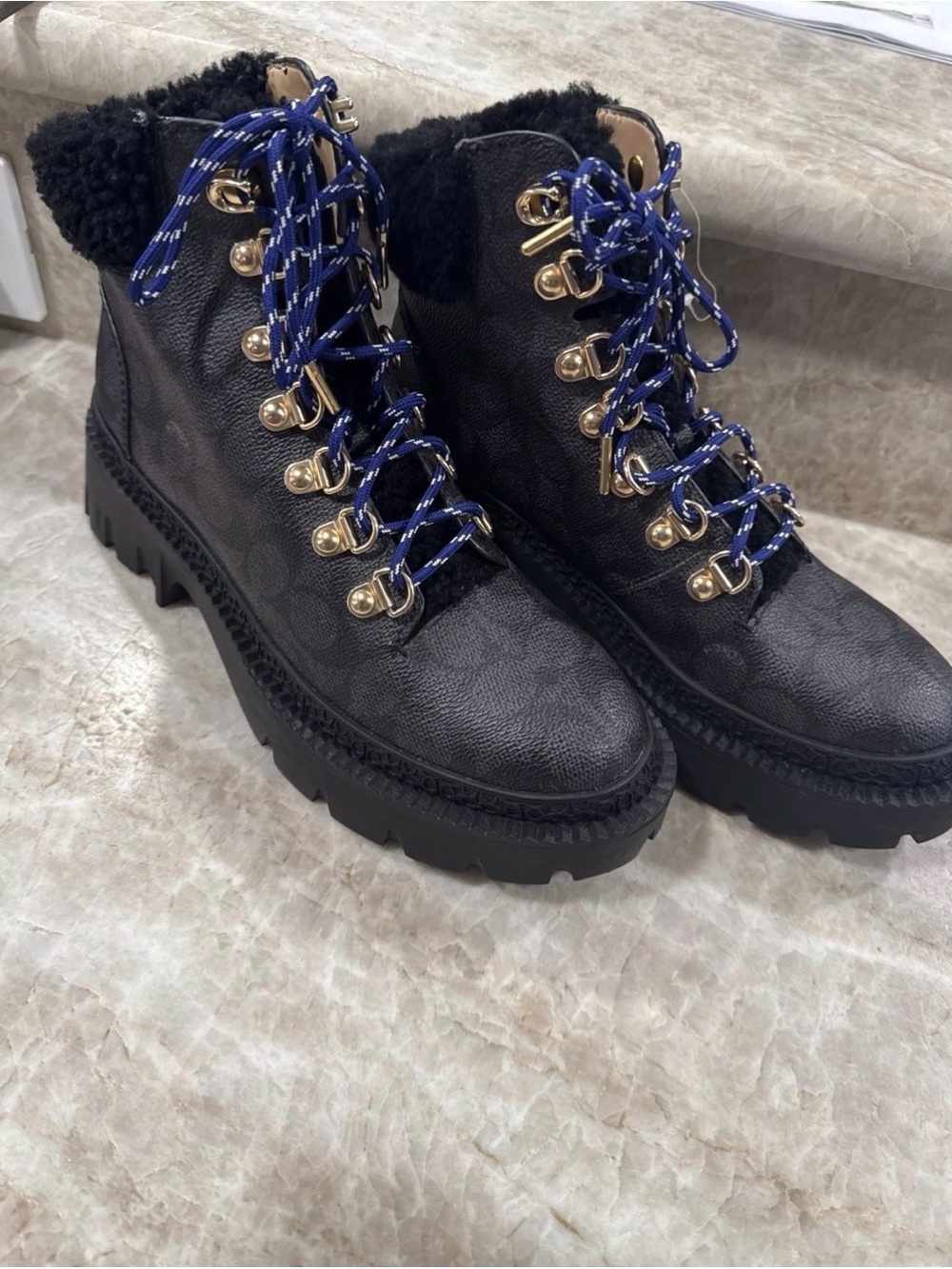 Coach Janel Signature Hiker Boots 6.5 New